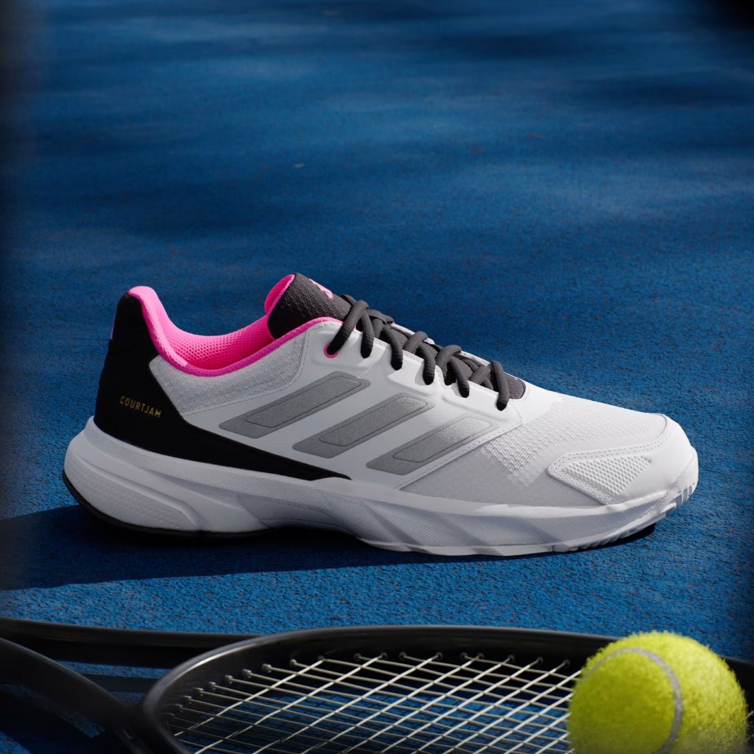 Tênis Adidas Courtjam Control 3 – Masculino Cloud White / Silver