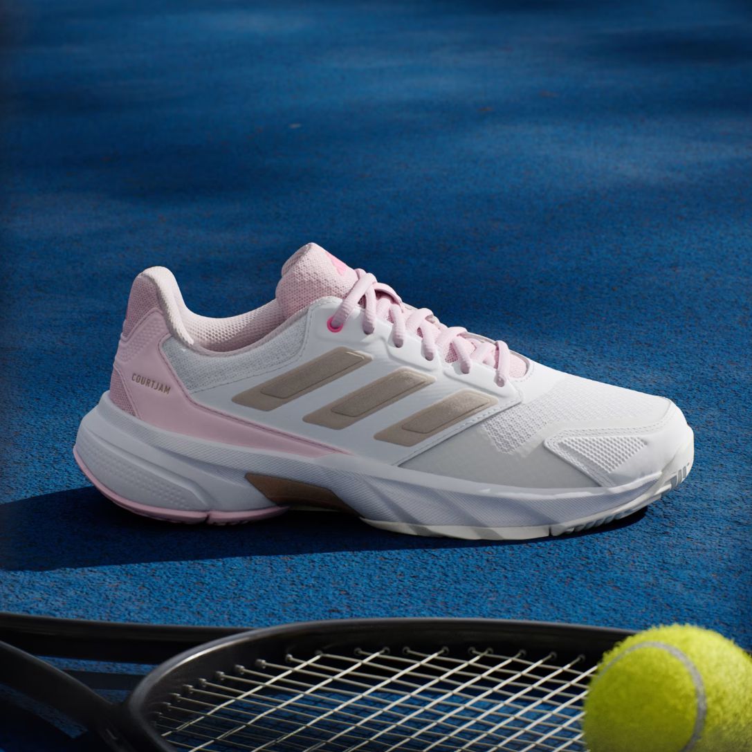 Tênis Adidas Courtjam Control 3 – Feminino Cloud White / Silver