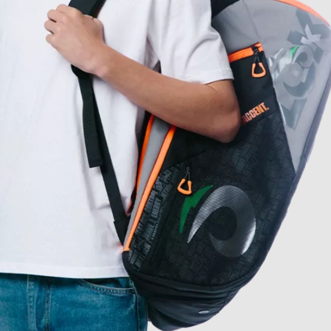 Raqueteira Lok MAXX GEN2 - Preta, cinza e laranja - Favorita Padel