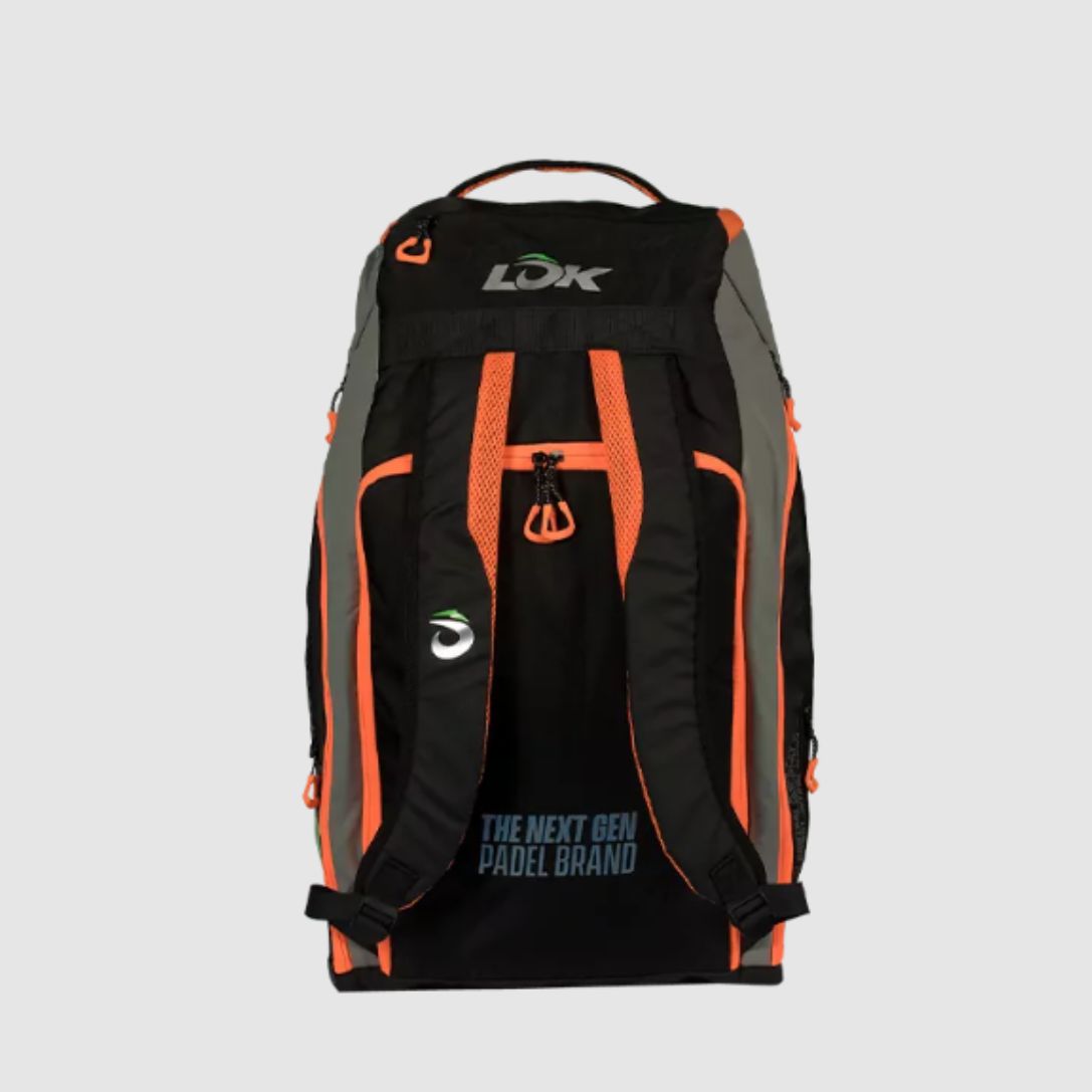 HYPER FINE BLOCK + PLUS 90包 Raqueteira Lok MAXX GEN2 - Preta, cinza e laranja - Favorita Padel