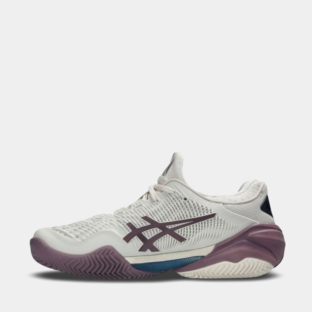 Tênis ASICS Court FF 3 Clay - Feminino Bege/Roxo - Favorita Padel