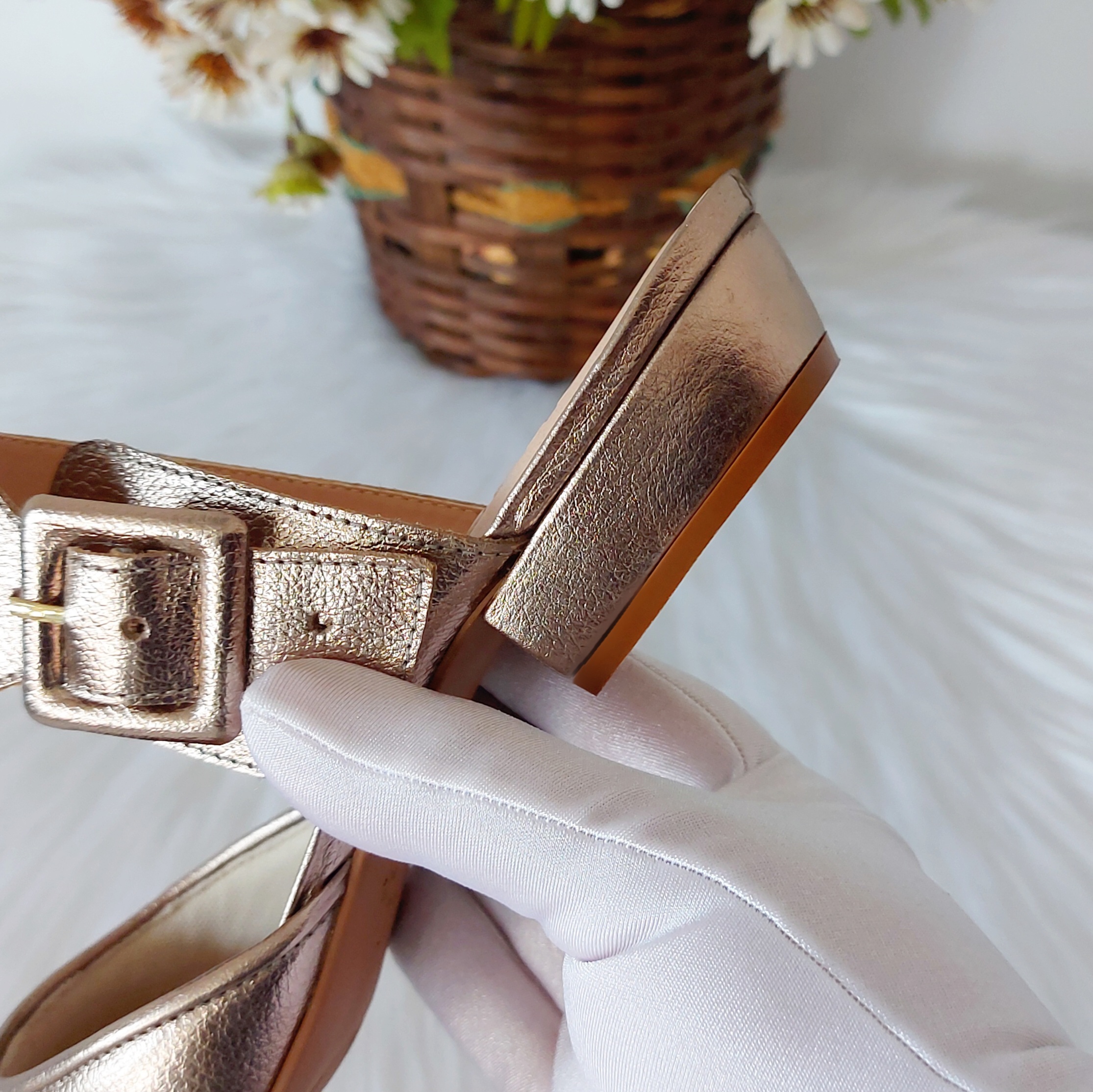 Mule Couro Prata Velha Salto Bloco 2cm Feminina Confortável - Pri