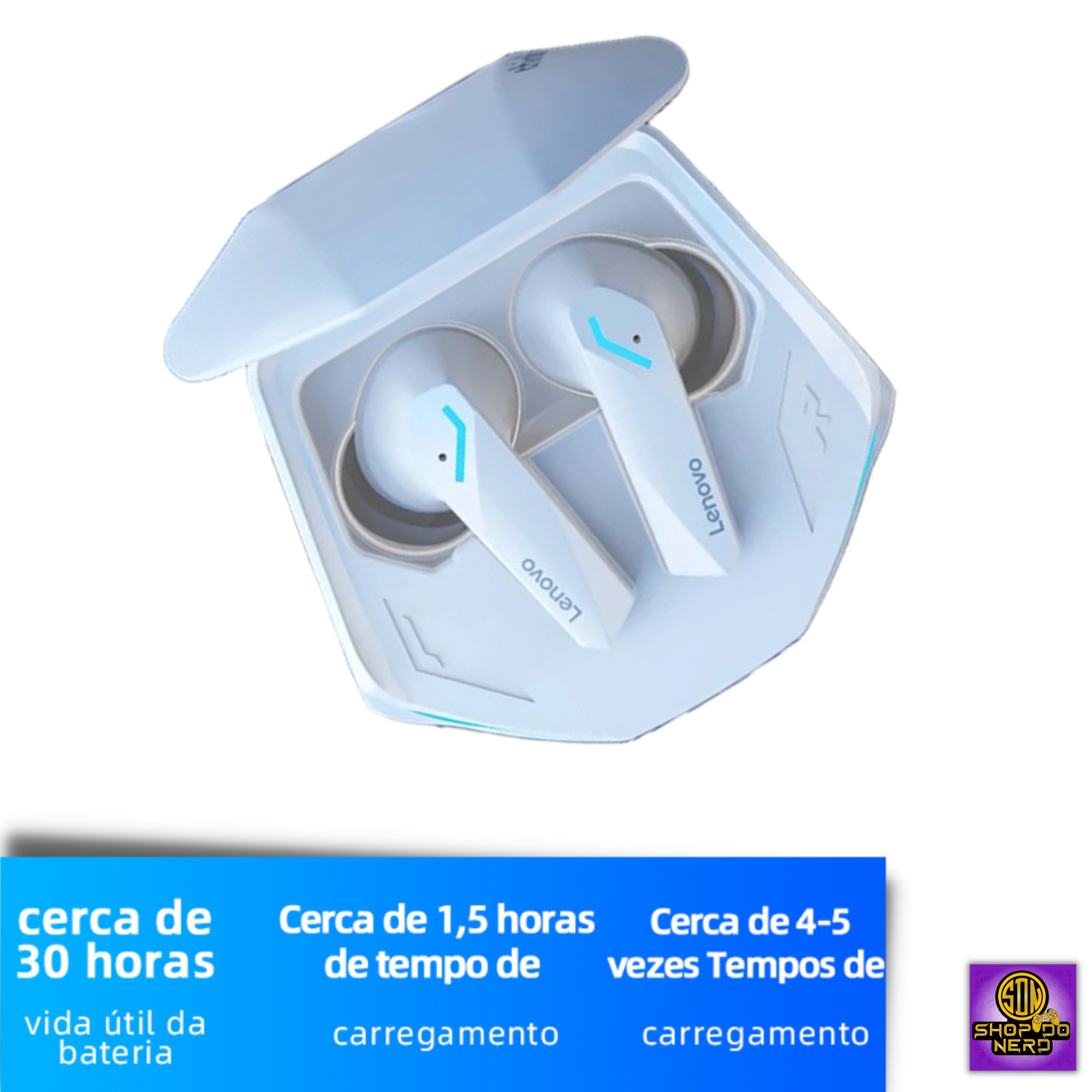 Fone Gamer Sem Fio Bluetooth Lenovo Gm Pro Gaming Led SHOP DO NERD