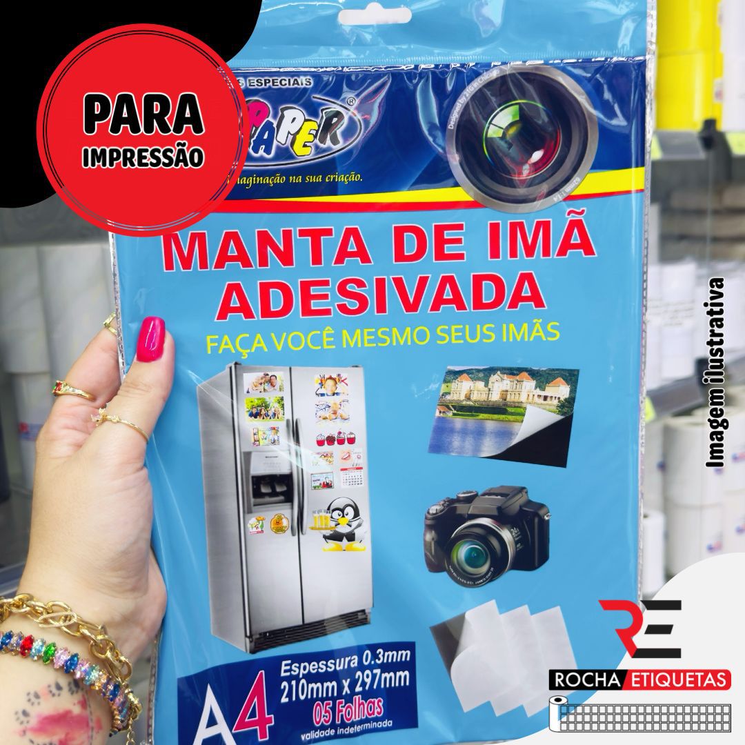 Pacote Manta de IMA Adesiva A4 C/5 Folhas - Rocha Etiquetas