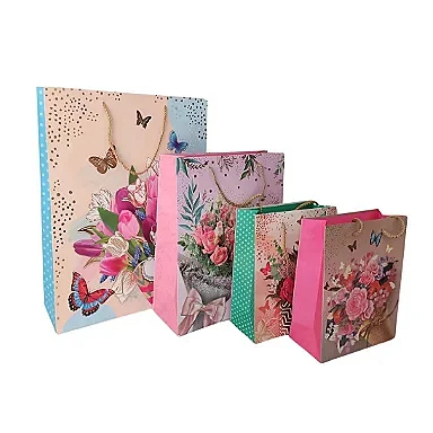 Sacola de Papel Estampada para Presente 26x32x10cm - Pacote com 12 Un ...