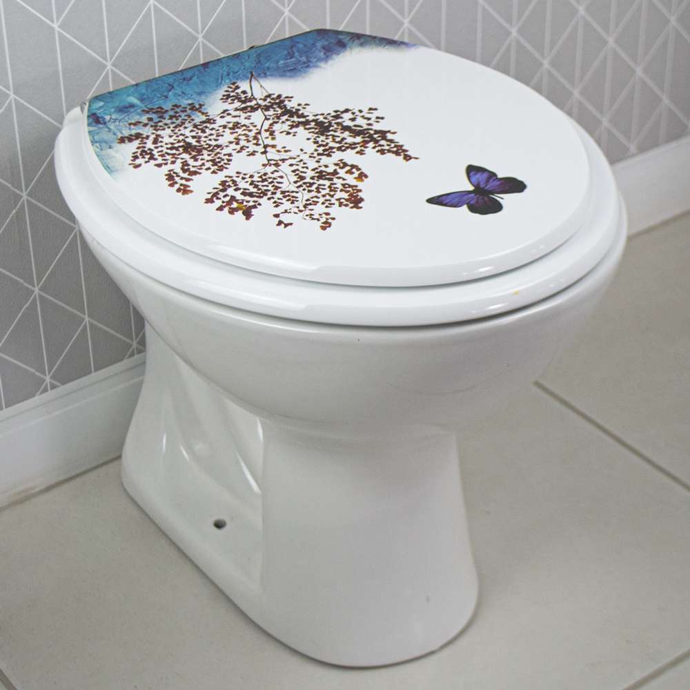 Assento Sanitario Decorado Borboleta Porto Oval para Vaso Luzarte ...