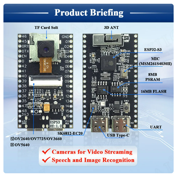 Esp32-S3 N16R8, CAM 8MB - IOT ROBOTICA