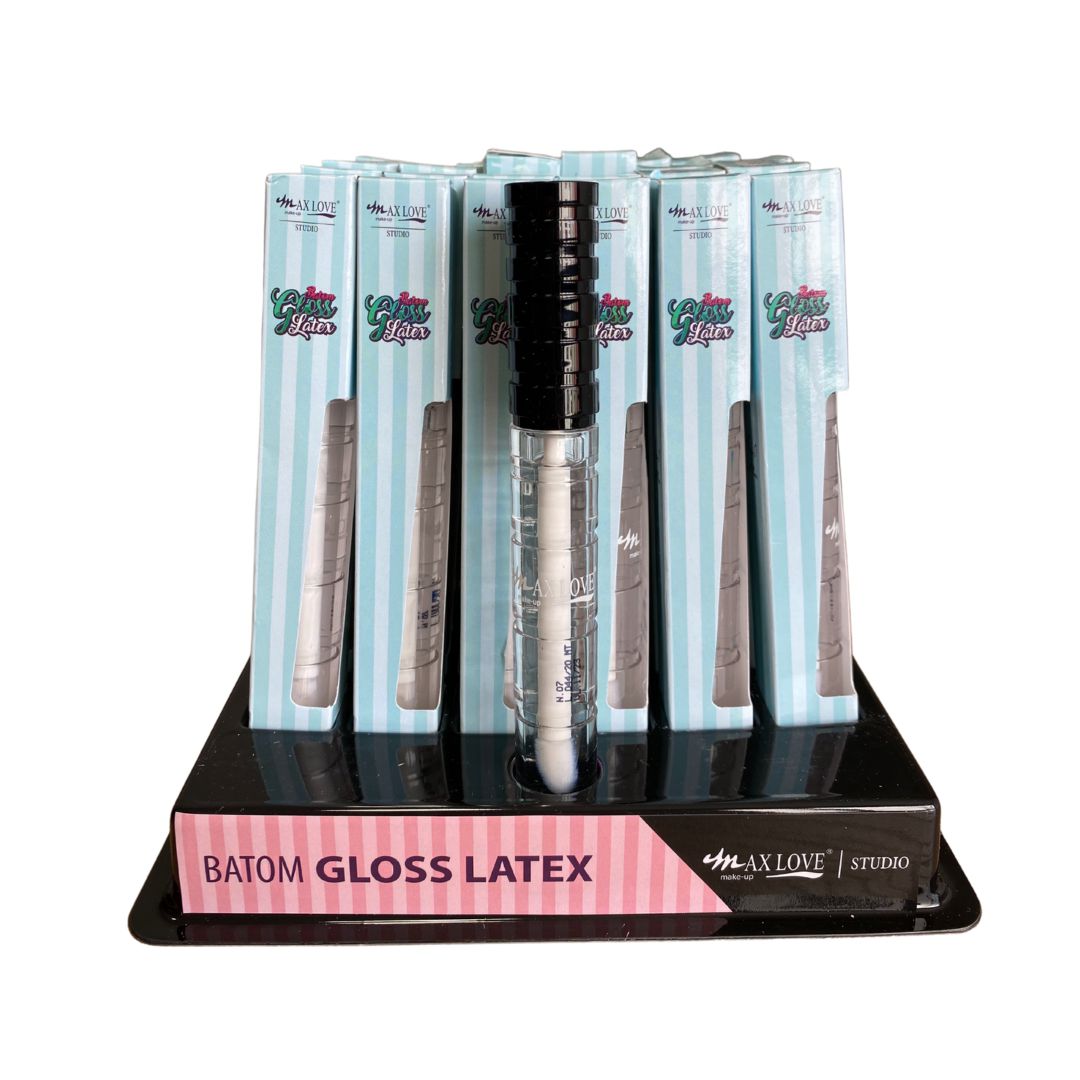 Batom gloss latex incolor 07 Box com 48 peças Max love - TM Makeup