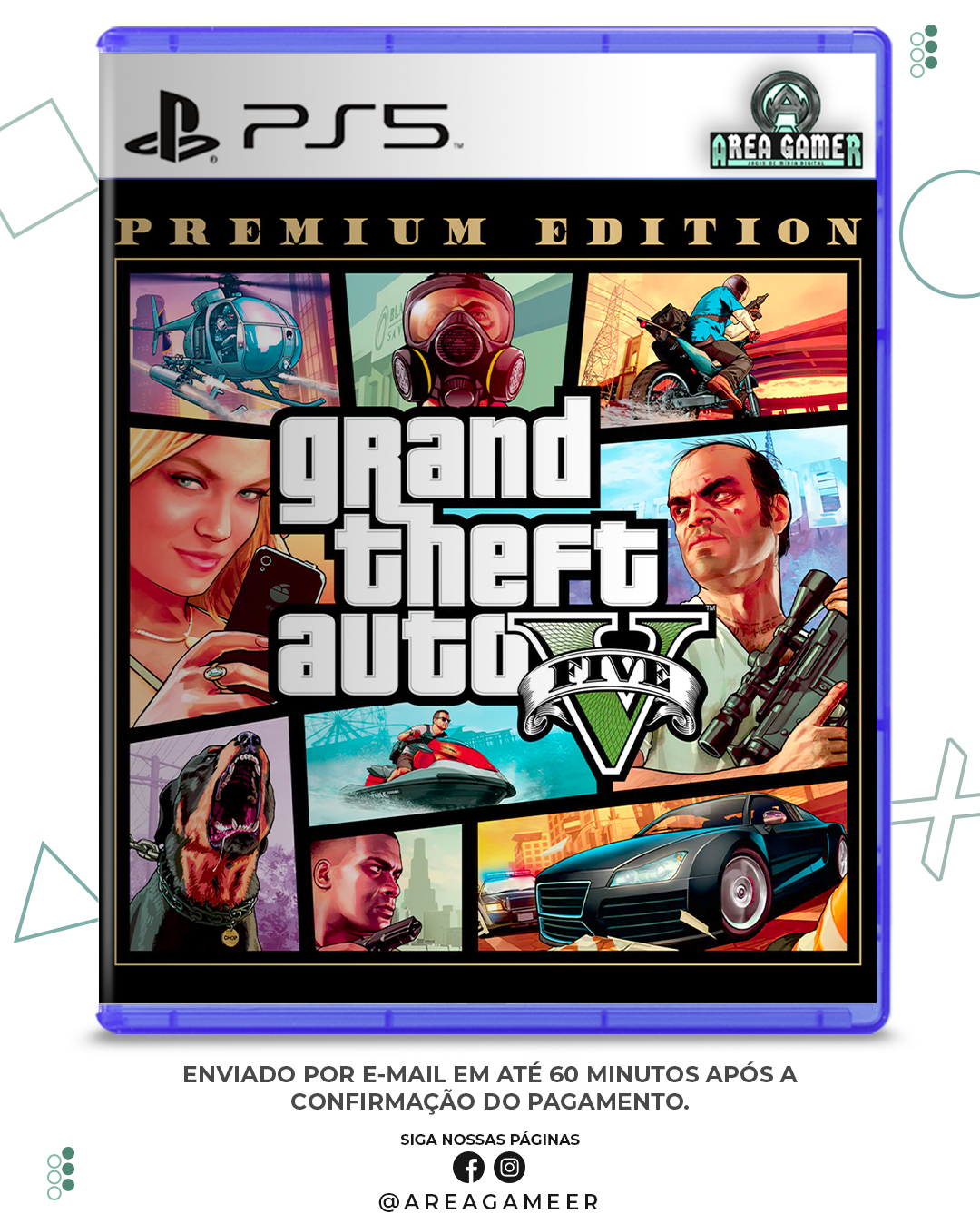 Jogo GTA V PS4 - Grand Theft Auto V Premium Edition - PS5 Retrocompatível