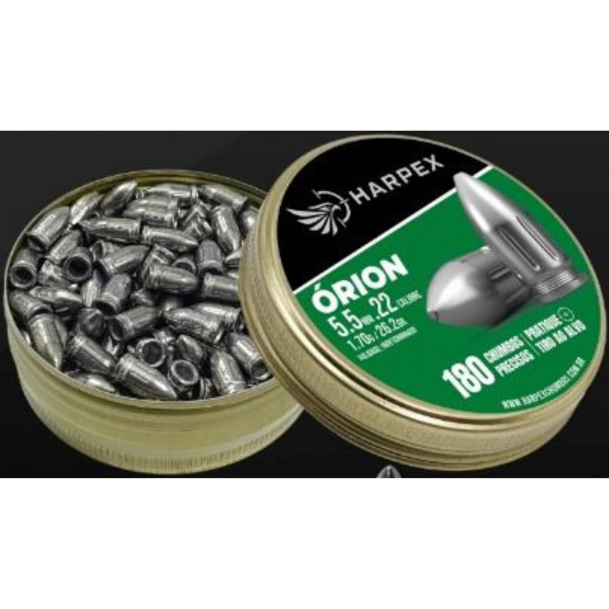 Chumbinho Pressão Harpex Órion Premium 5,5 Mm .22 P/ Carabina 100 ...