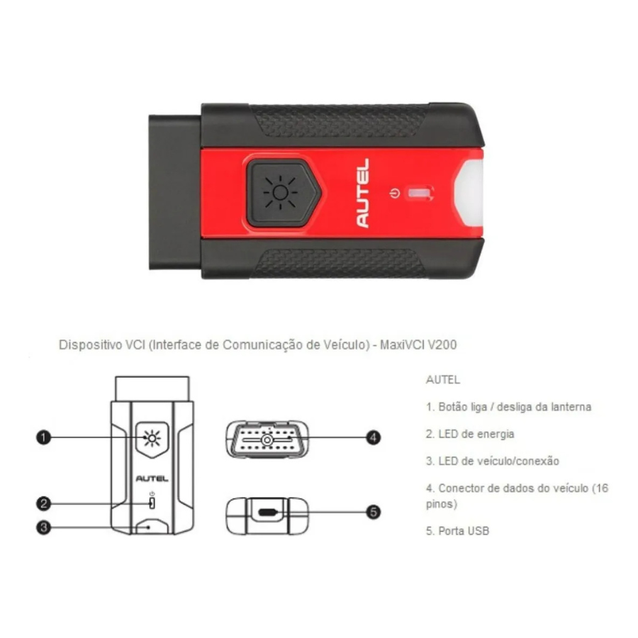 Maxi VCI V200 Interface - Autel - M.CER Automotiva - Equipamentos e ...