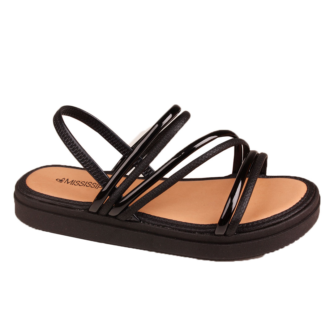mi Sandália Flatform Feminina Tiras Em Strass Mississipi Mi592