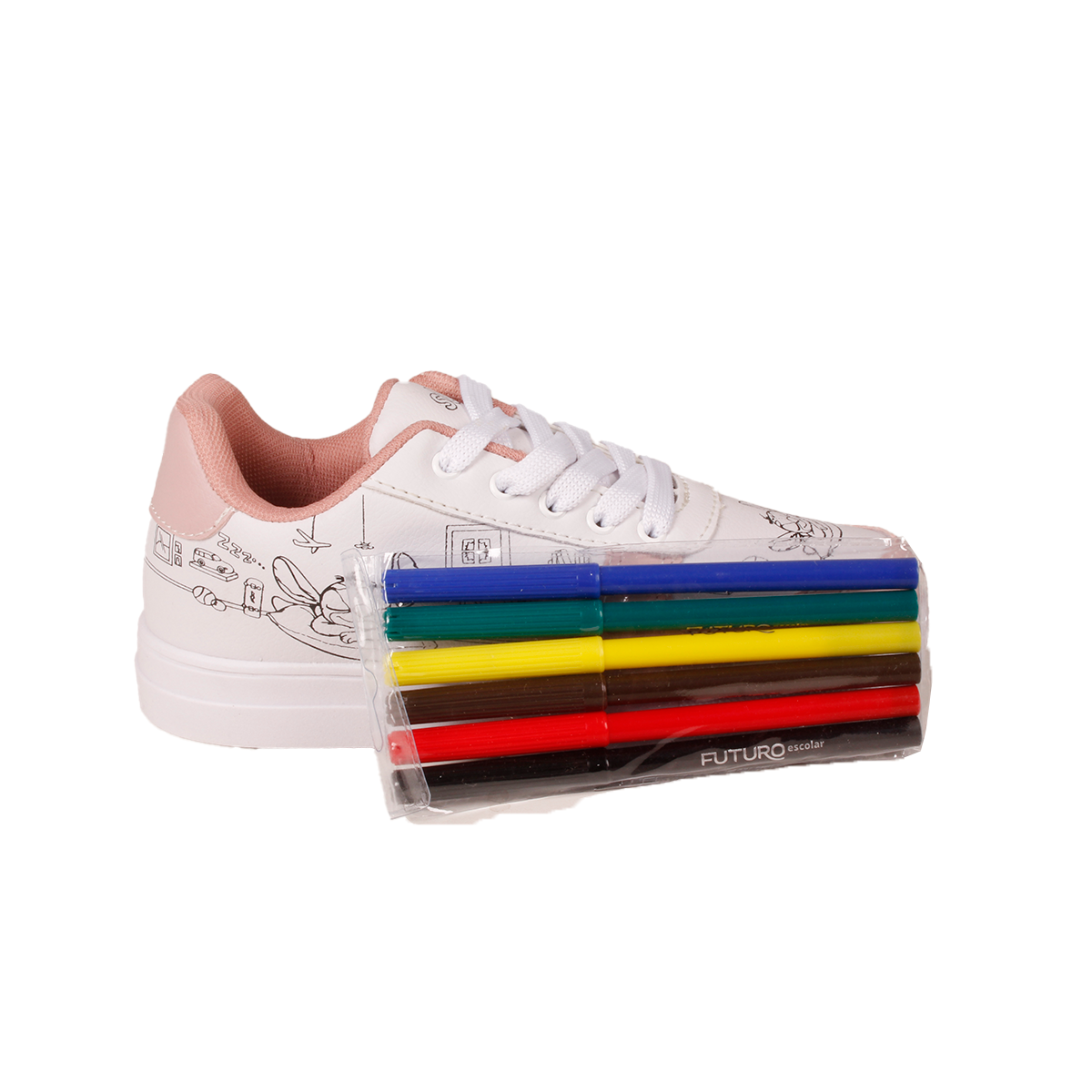 Tênis Casual Colorir Conforto Menina Slink Ai45-1100 Stitch