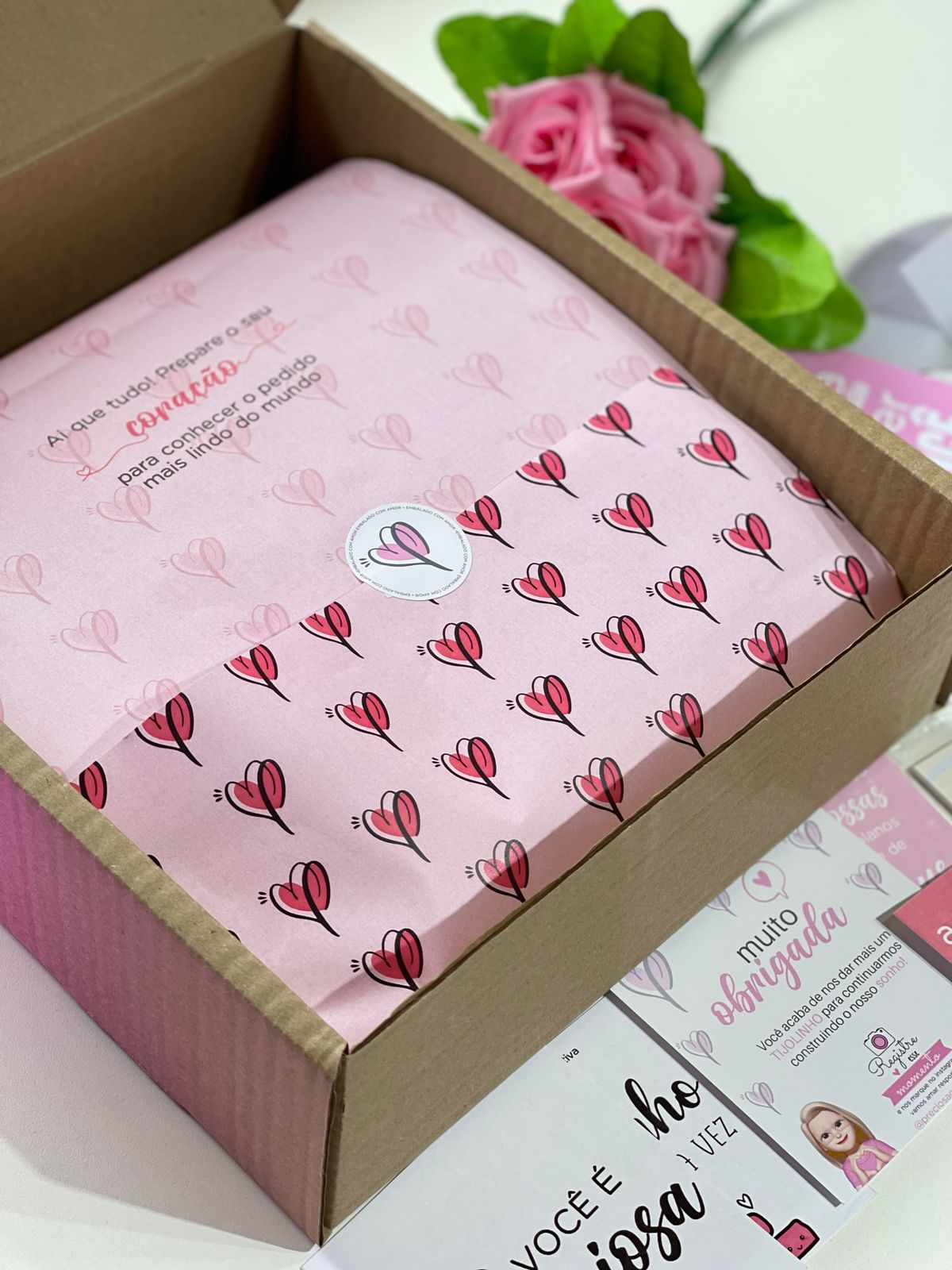 50 unidades - Papel de Embrulho - Personalizado - preciosa criativa