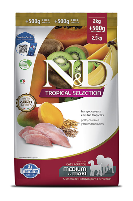 FARMINA ND Dog Tropical Selection Med Maxi Huhn – Hundefutter, 2 Kg