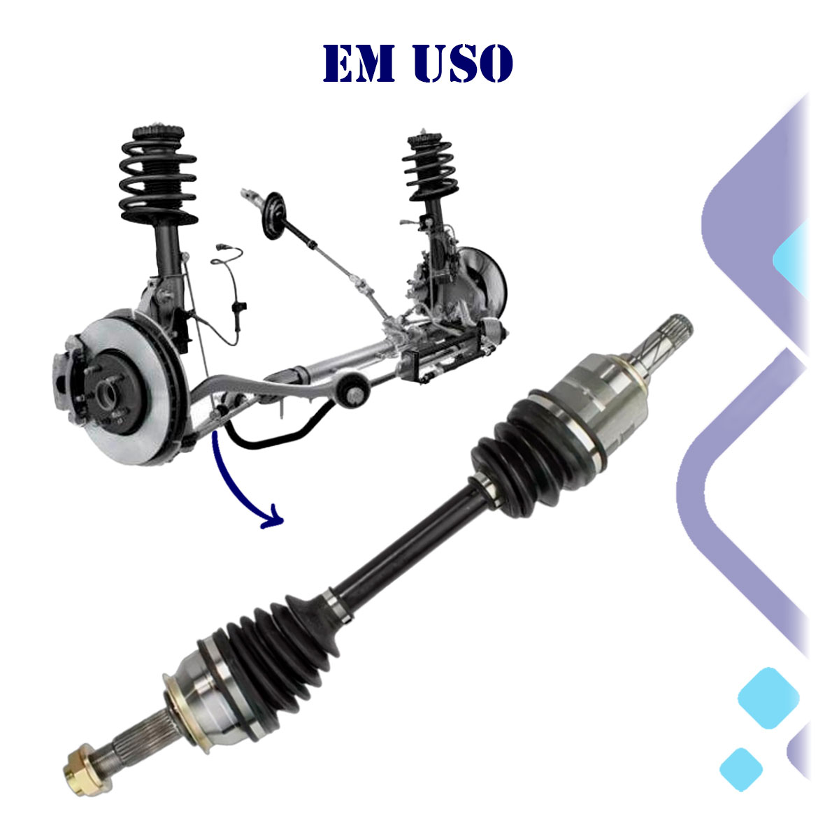 Semi Eixo completo Lado Esquerdo GM Onix Spin Prisma - NL Peças Automotivas