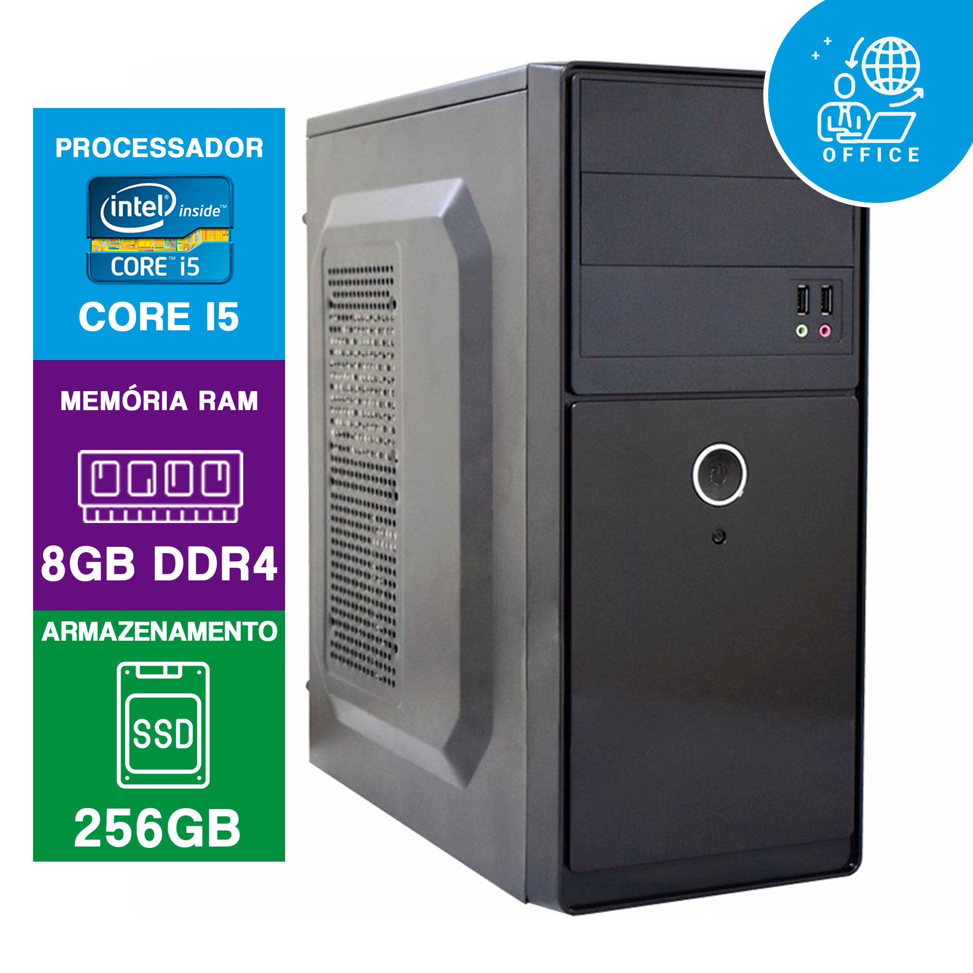 Computador PC Gamer Barato Intel I5, SSD 240GB, 8GB, Nvidia 2GB - Blue Sky  Informática - 10 Anos !