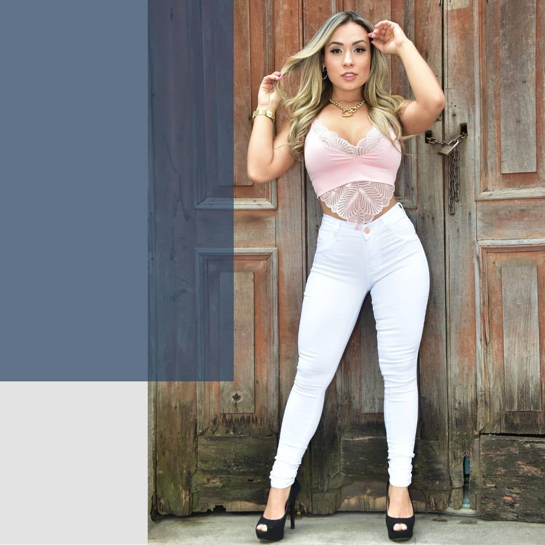 Calça Jeans Feminina Branca Skinny Cintura alta com elastano - Hangar do  Jeans