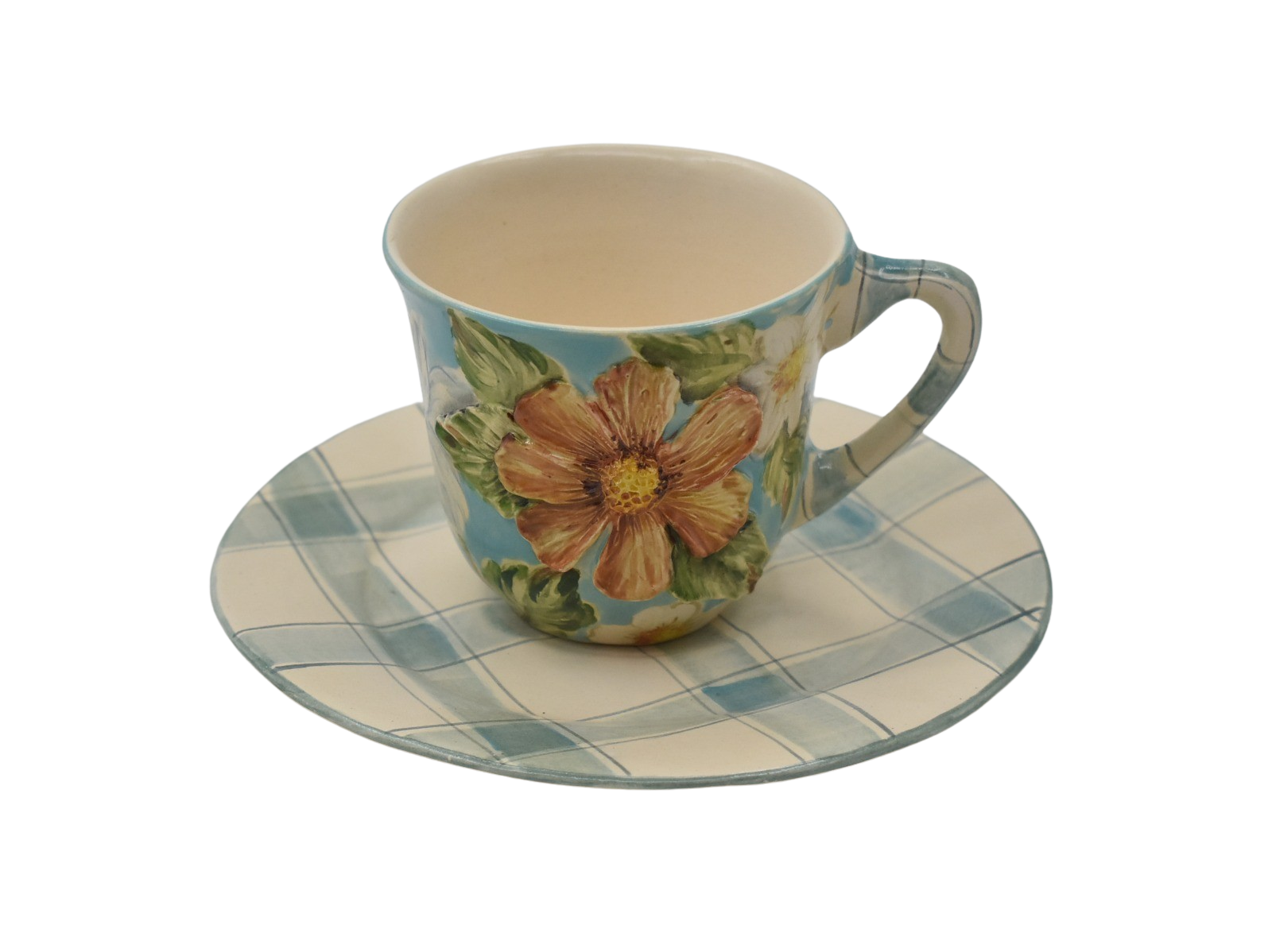 Xícara chá turquesa Chita Maria - Andrea Vieira Casa