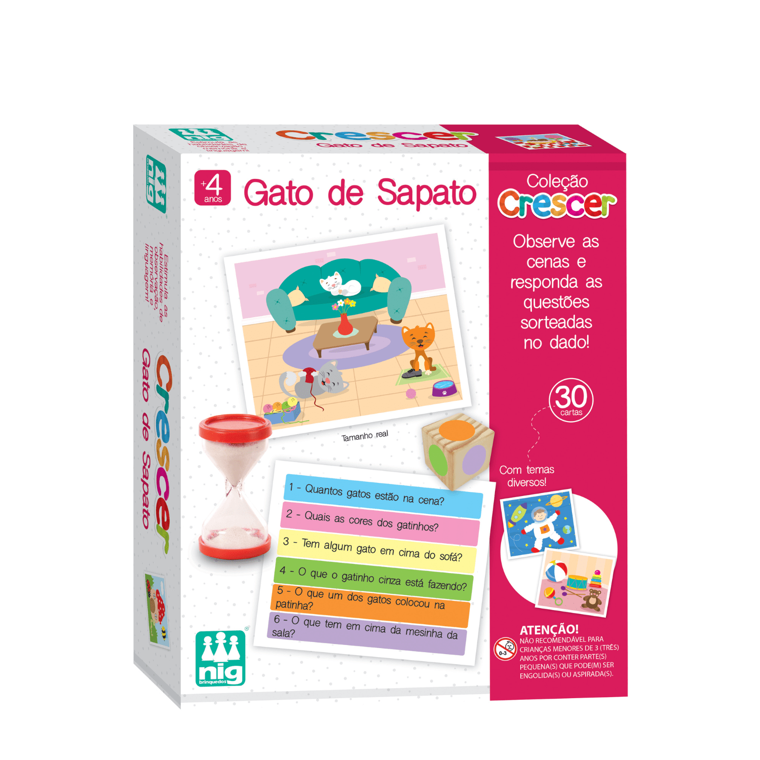 Jogo Gato de Sapato: Brinquedo Educativo Madeira Coleção Crescer NIG - Taki  Brinquedos
