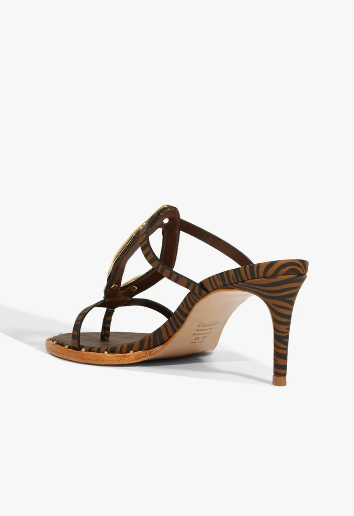 MULE SCHUTZ SALTO MEDIO COURO ZEBRA - Lojas Trend