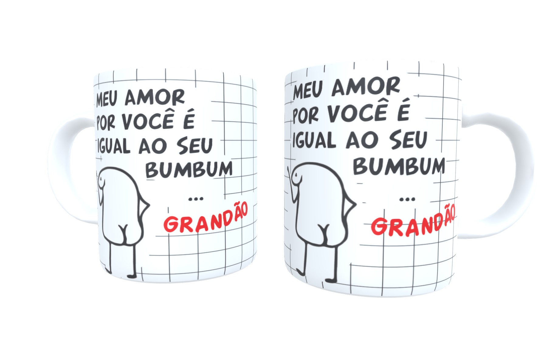 Caneca Flork Meme Meu Amor Por Você é Grande