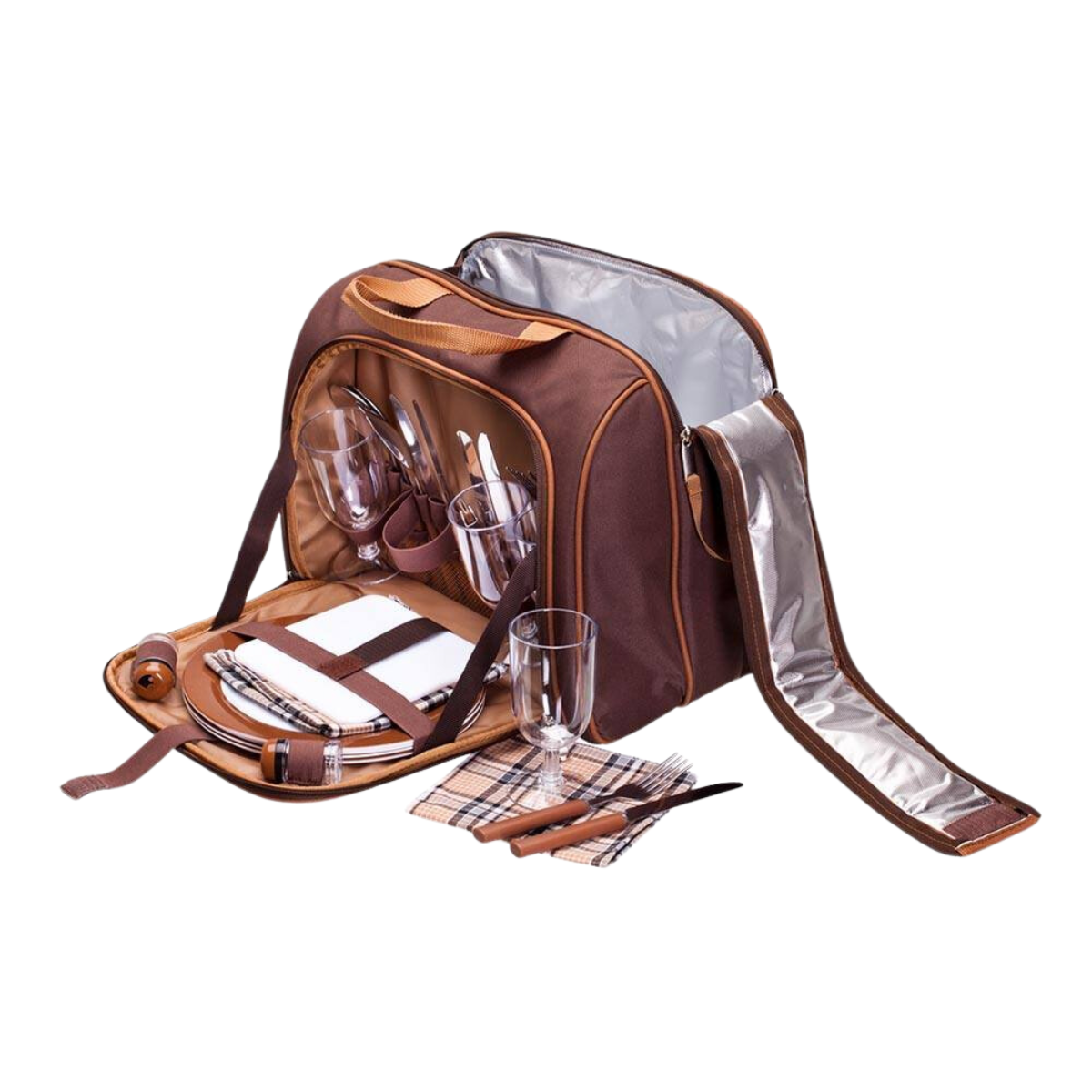Bolsa Térmica Guepardo Kit para Picnic 4 pessoas Marrom - ILHA DA