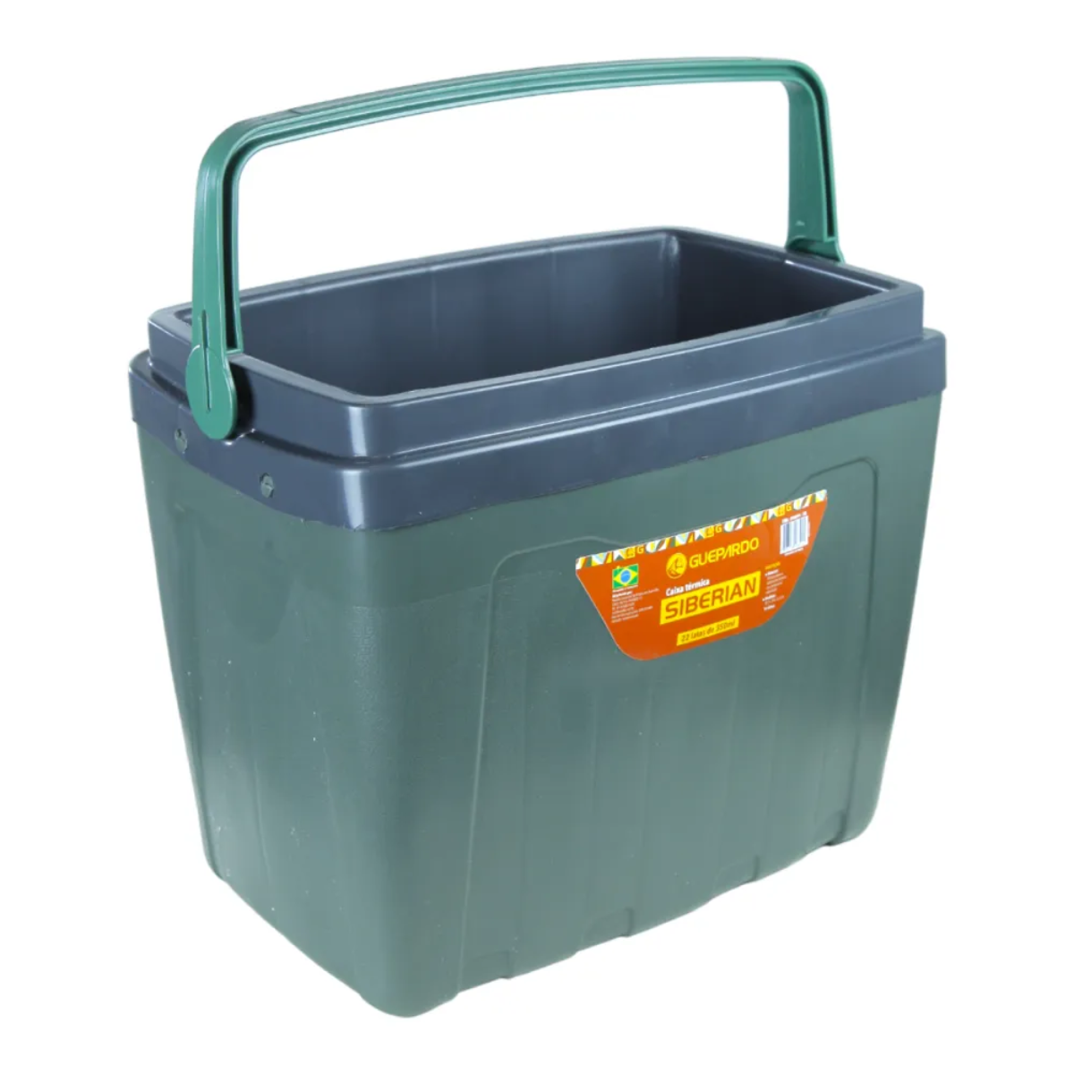 Caixa Térmica Guepardo Siberian Verde - 25 Litros - ILHA DA PESCA