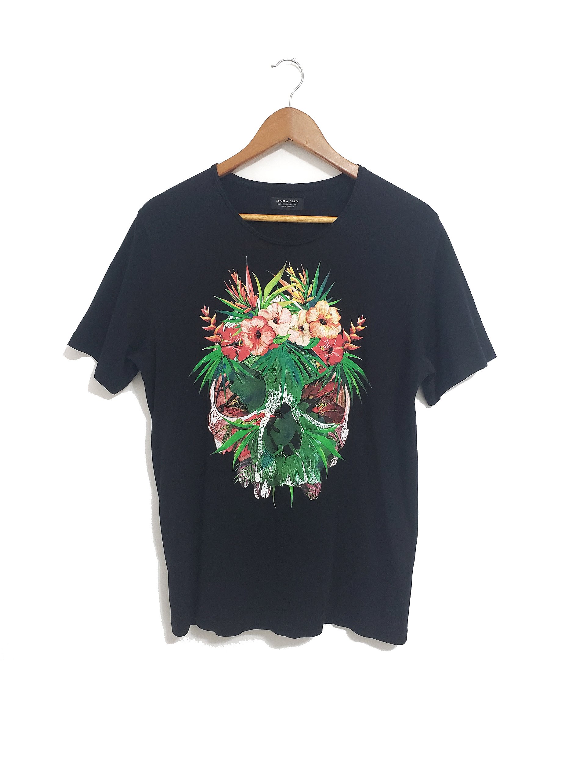 Camiseta Preta Zara Caveira Florida - Devag - Moda e Estilo de Vida  Sustentável