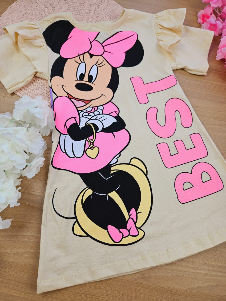 Vestido Minnie 100% Algodão Frente e Verso Estampado Fakini - Ju