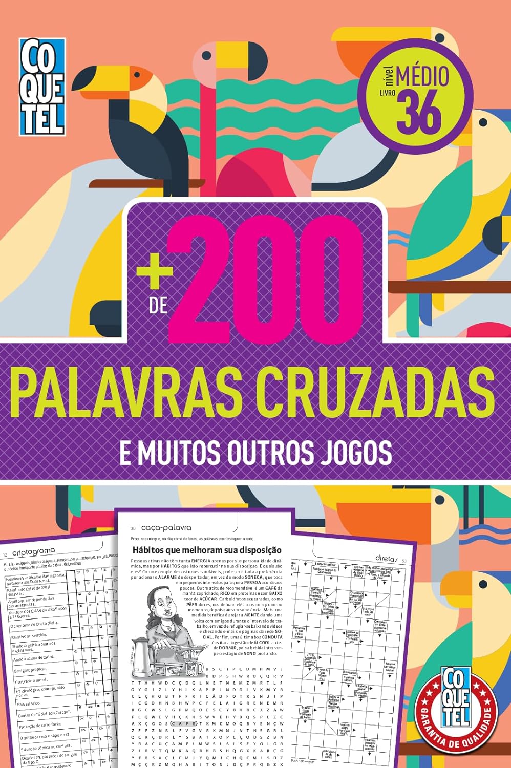 3 Livros Passatempos Coquetel Desafios Problemas Lógica - Livros