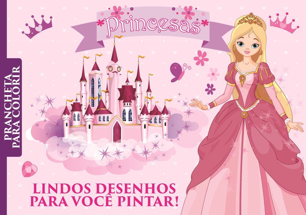 Disney Princesas Prancheta para Colorir com 1.500 Adesivos