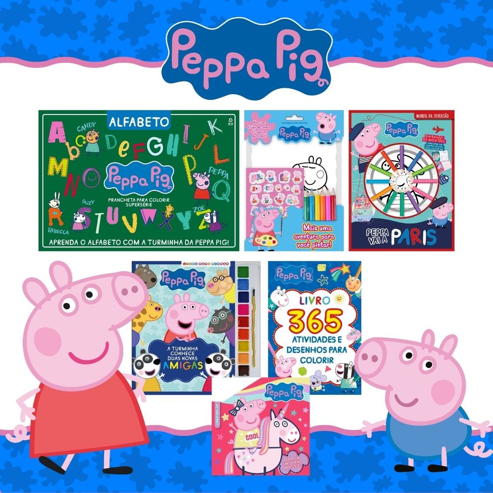 Livro Infantil 365 Desenhos Para Colorir Peppa Pig