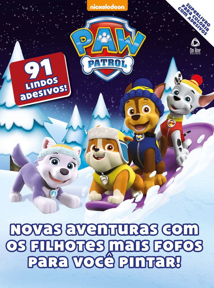 Patrulha Canina - Superlivro para colorir com adesivos: Novas aventuras com  os filhotes mais fofos para você pintar! : On Line Editora: :  Livros