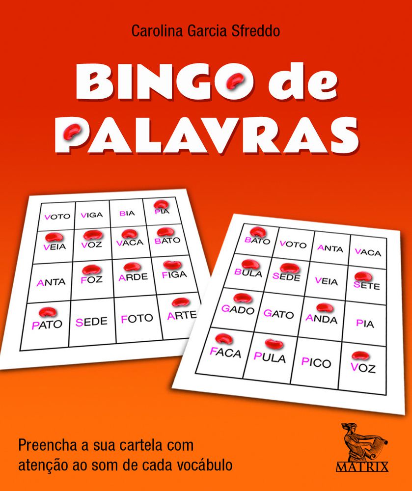 Bingo de Palavras Para Alfabetização Infantil Jogo Animais