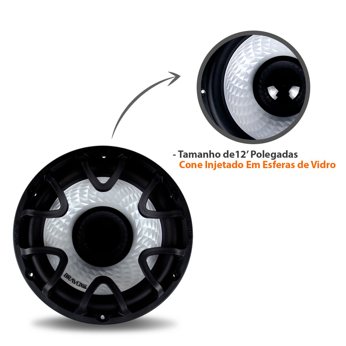 Alto-falante UXP12-D4 LED RGB - Bravox - Auto Equip