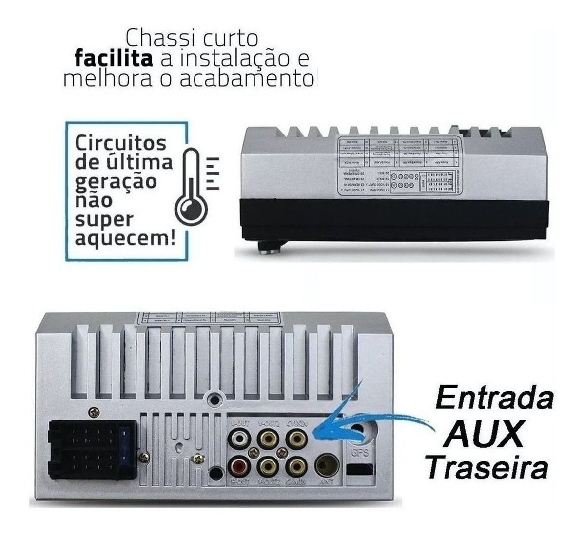 Multimídia 7 Polegadas Mp5 Com Bluetooth Espelhamento Cel IOS Android ...