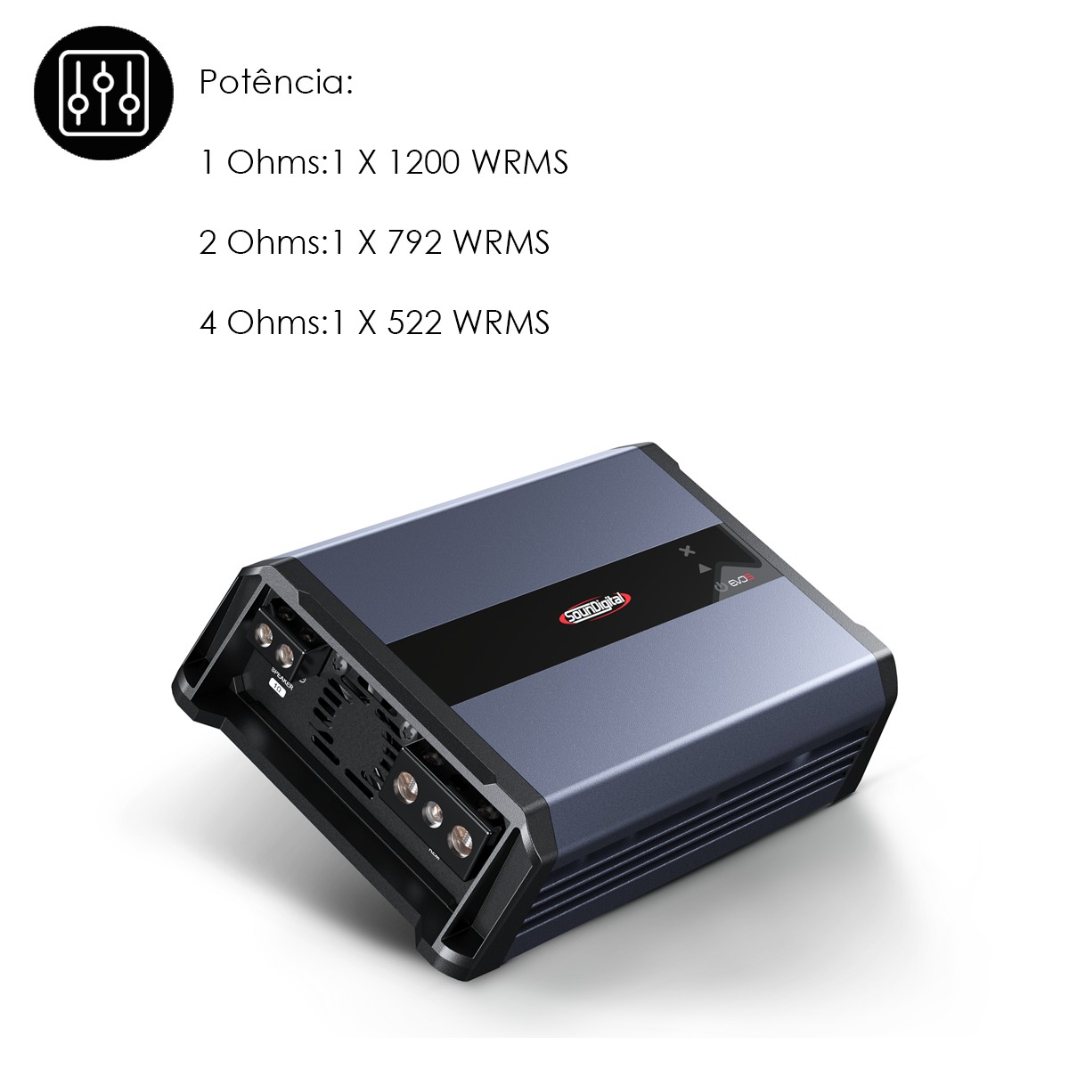 Amplificador Soundigital SD 1200.1-1 EVO 5.0 1200W RMS 1 Ohms 1