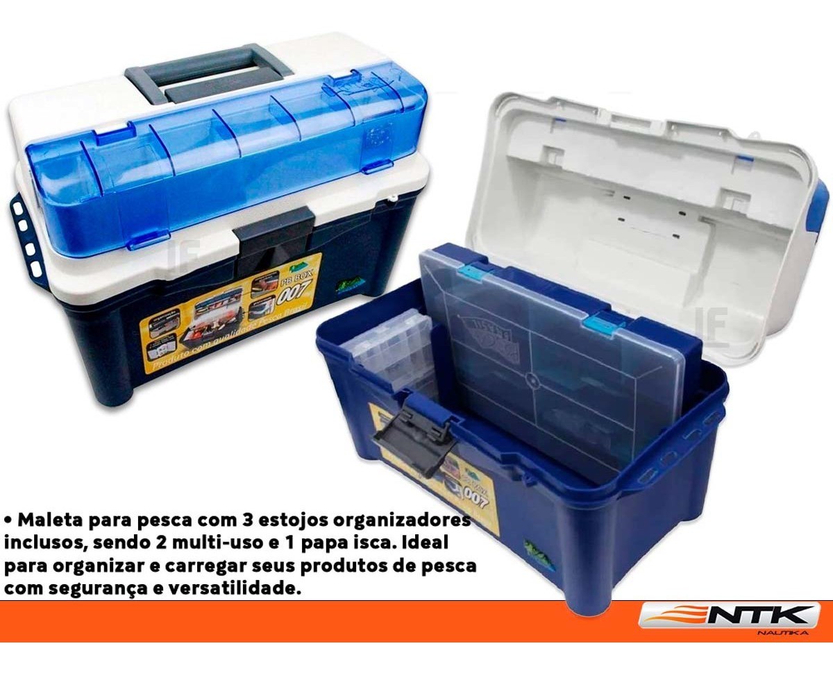 Maleta para pesca PB Box 007 da Pesca Brasil com 3 estojos e