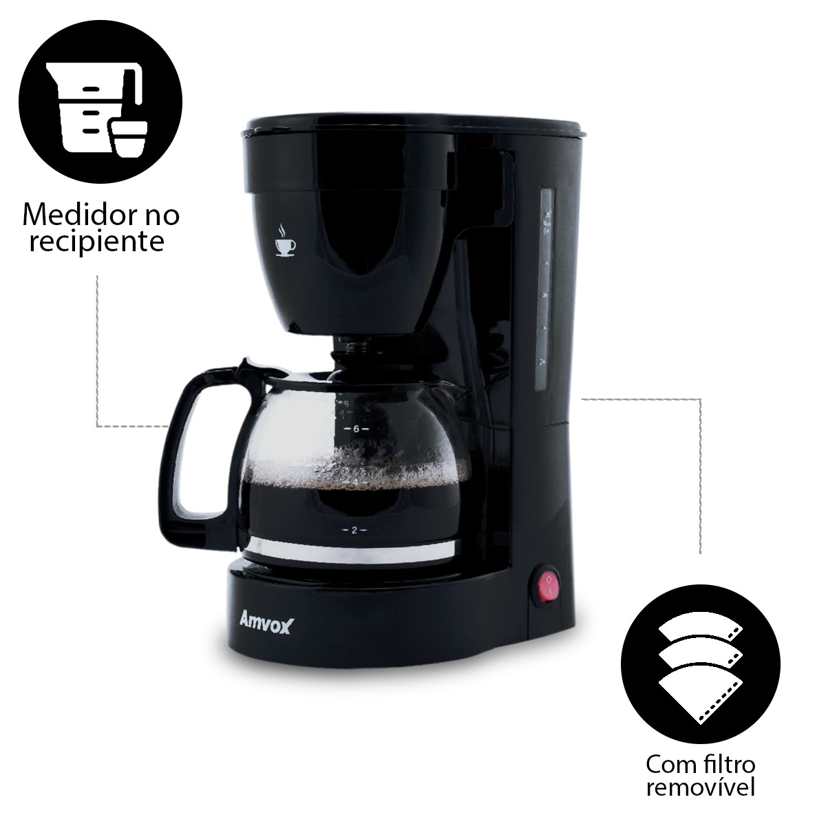 Cafeteira Elétrica 14 Xícaras Café Amvox Nova com Colher Dosadora