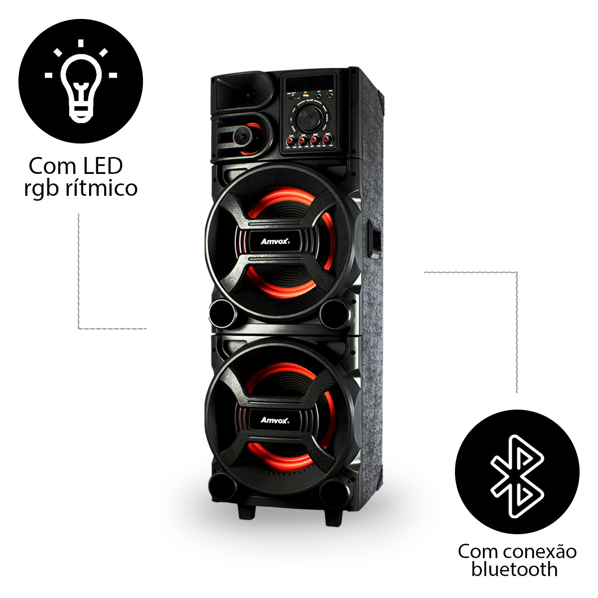 Caixa Som Amplificada Aca 1005 Titan Bluetooth Potente 1000W Amvox