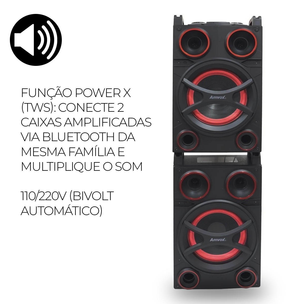 Caixa Som Amplificada Bluetooth 1400W Rms Ativa Passiva Mp3 Fm Usb