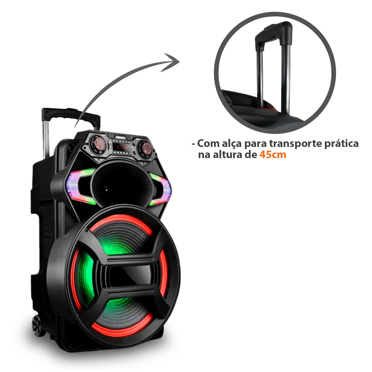 Caixa Amplificada ACA 800 Gladiador 800W 15” 2 Tweeter Fm
