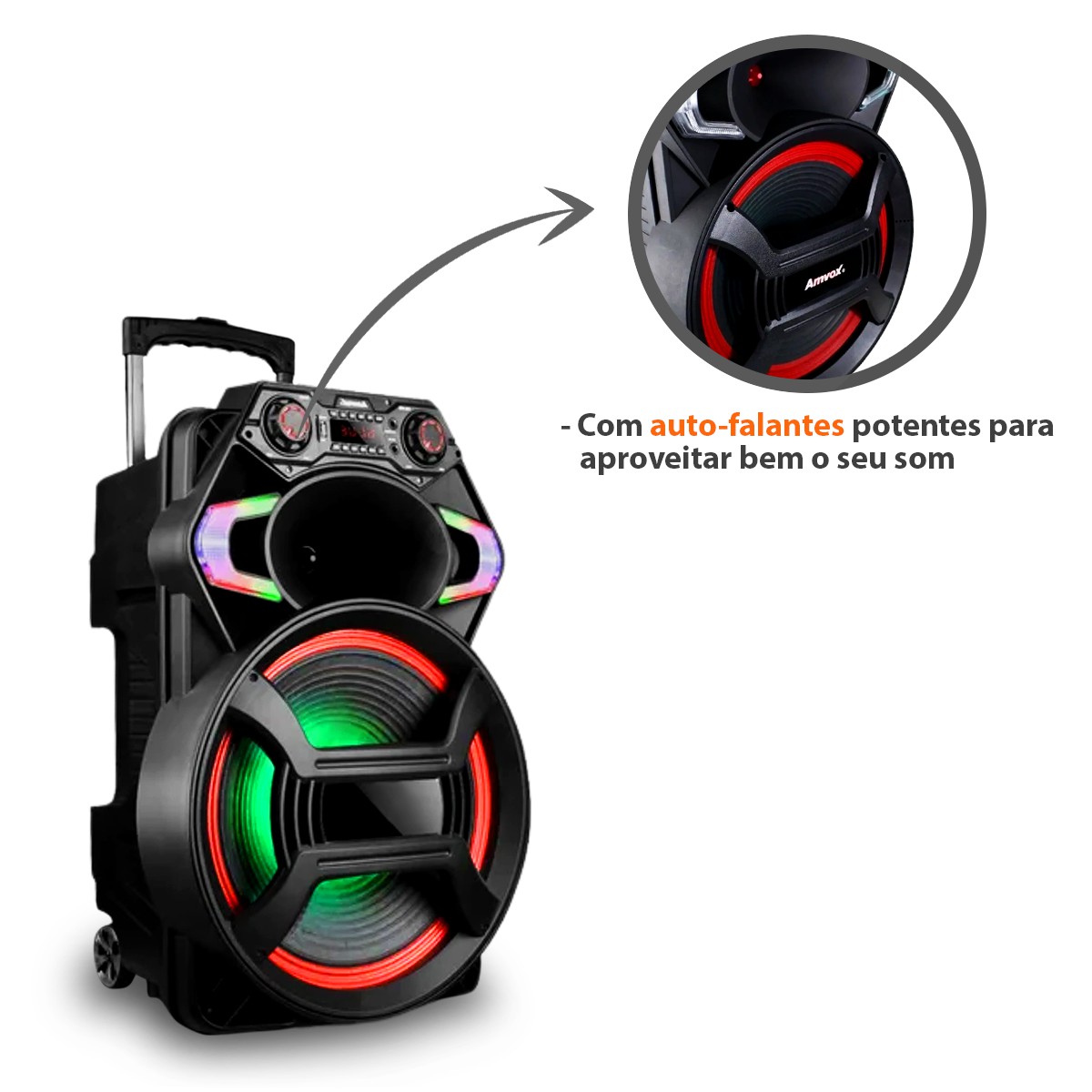 Caixa Amplificada ACA 800 Gladiador 800W 15” 2 Tweeter Fm