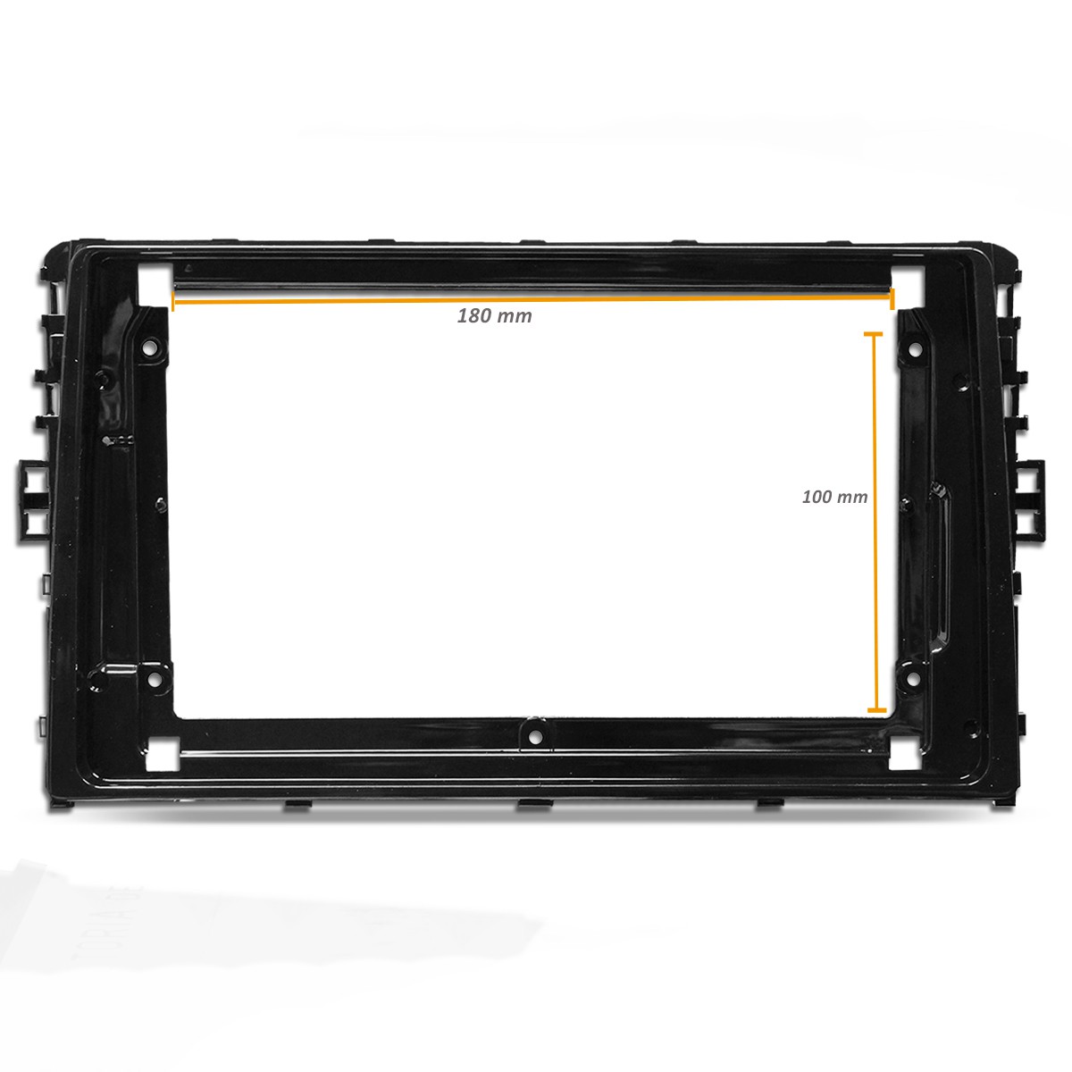 ②Dino206 Moldura 2 Din Painel T-Cross, Polo e Virtus 2018 a 2022 Black