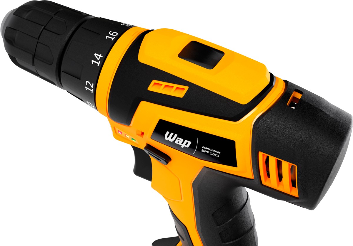 Parafusadeira e Furadeira 12V BPF 12K3 Bateria Recarregável com Led de Iluminação e Carregador Bivolt - Wap - Auto Equip
