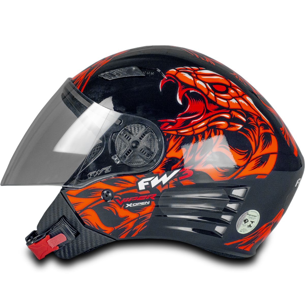 Capacete X Open Viper - Fw3 - Auto Equip