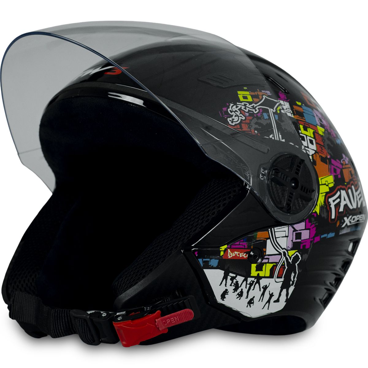 Capacete X Open Favela - Fw3 - Auto Equip