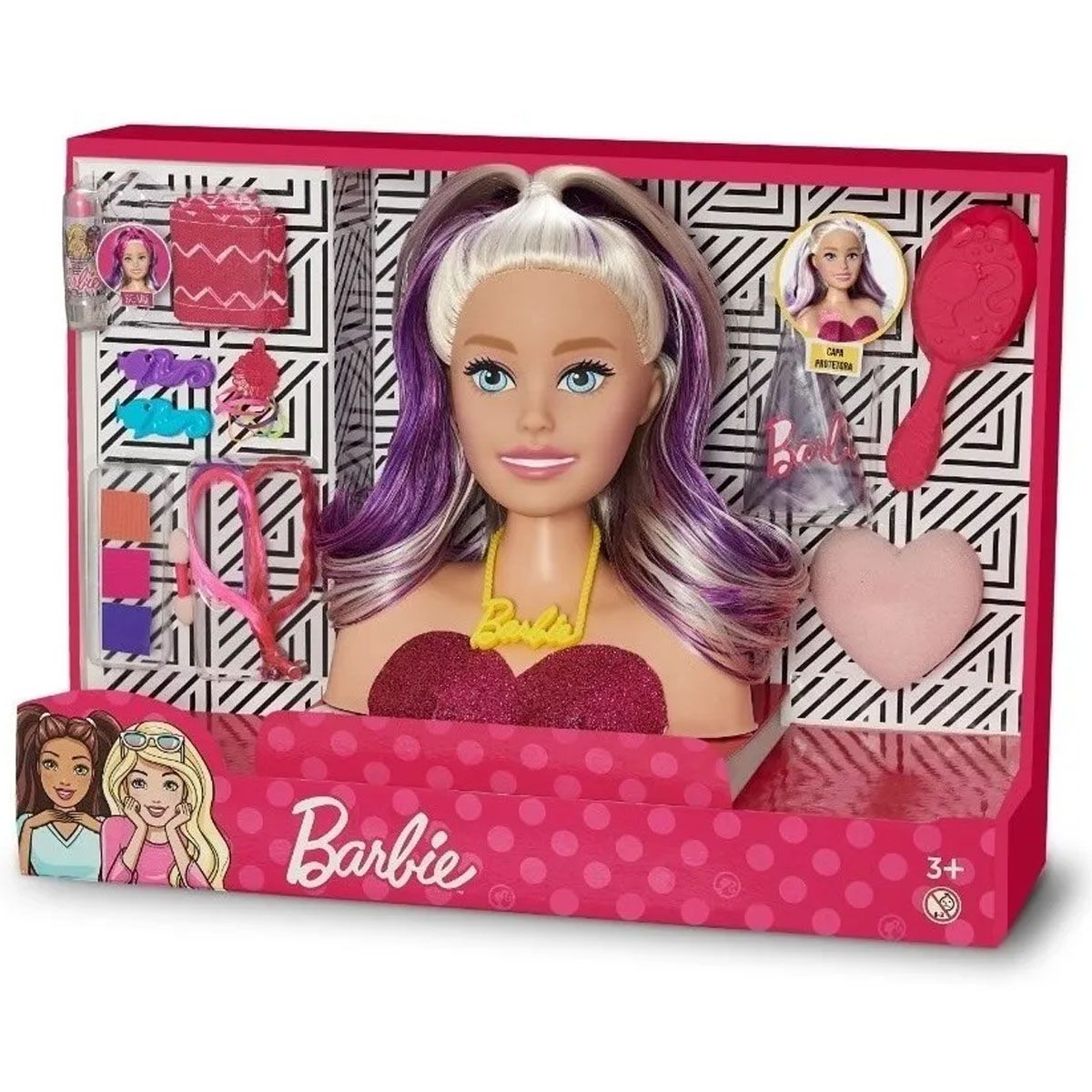 Barbie Busto Maquiagem Head Brush com Acessorios - Mattel - Pupee