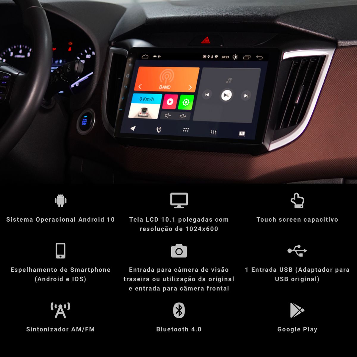 Multimídia DVD 10 Polegadas Android FT-MM-AND10.1 HY2 - Faaftech - Auto ...